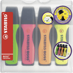 Stabilo Boss Executive Pack de 4 Marcadores Fluorescentes - Zona de Agarre - Trazo entre 2 y 5mm - Recargable - Tinta co