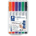 Staedtler Lumocolor 341 Confezione da 6 pennarelli per lavagna bianca - Asciugatura rapida - Colori assortiti