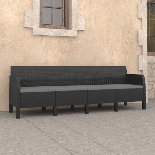 Divano-da-Giardino-4-Posti-con-Cuscini-in-Rattan-PP-Antracite