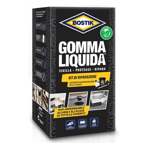Uhu Bostik Idropittura per muro Uhu Bostik Gomma Liquida, modello 631077, colore Nero, per impermeabilizzazioni efficaci