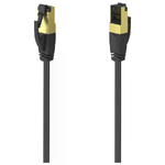 Hama Cavo rete Patch 8p8c M (RJ 45)/8p8c M (RJ 45), CAT 8, STP, connettori dorati, 40 Gbit/s, 1,5 metri, nero