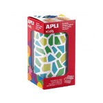 Apli Kids Rotolo da 2460 Gomme Mosaico - Adesivo a Base Acqua - Senza Solventi - Materiali 100% Riciclabili - Colori Blu