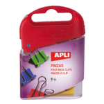 Apli Applici pieghevole pinzette da 19 mm - acciaio temperato - manici nichel -up - colori ordinati - scatola di 6