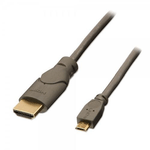 Lindy 0.5m HDMI - USB 2.0 Micro B M/M 0,5 m Micro USB Nero, Antracite