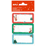 Apli Etiquetas Adhesivas Navideñas Muerdago - 9 Etiquetas Rectangulares con Cantos Redondeados - 3 Diseños Distintos - A