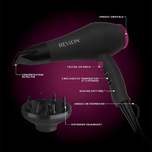 Phon-Revlon-RVDR5251-Nero---Oro-rosa-2000-W
