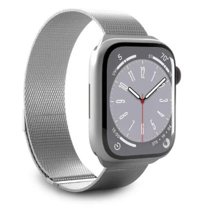 Puro-Cinturino-Maglia-Milanese-Per-Apple-Watch-42-44-45-49-Argento