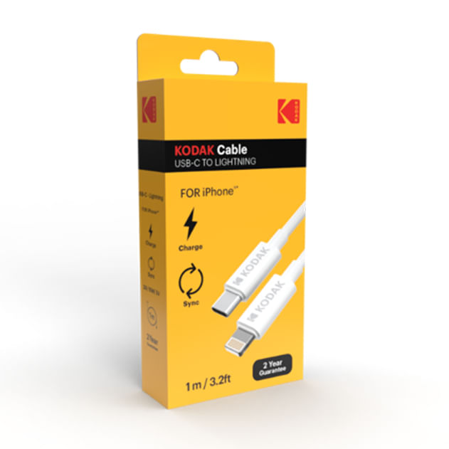 Kodak-Cavo-di-Ricarica-Smartphone-da-Usb-C-a-Lightning-1mt