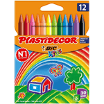 Bic Kids Plastidecor Scatola da 12 Matite Cera - Extra Forte - Facile da Temperare - Non Macchia