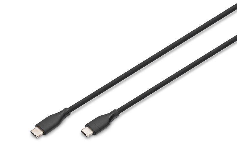 Digitus-Cavo-Ricarica-Guaina-Silicone-Usb-C---Usb-C-0.5mt-Usb-2.0-60W-Nero
