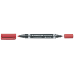 Staedtler Lumocolor 348 Pennarello indelebile a doppia punta - Asciugatura rapida - Colore rosso