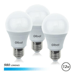 Elbat Confezione da 3 Lampadine LED A60 12W E27 980lm - 6500K Luce Fredda