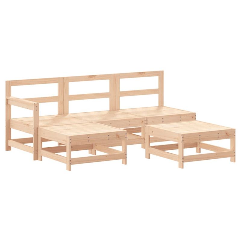 vidaXL-Set-Divani-da-Giardino-5-pz-con-Cuscini-in-Legno-Massello