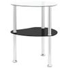 vidaXL-Tavolino-2-Livelli-Trasparente-Nero-38x38x50-cm-Vetro-Temperato