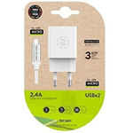 TechOneTech Caricatore a Doppia ricarica + Cavo da USB-A a Micro-USB 2.4 1m - Nylon Intrecciato Rivestito