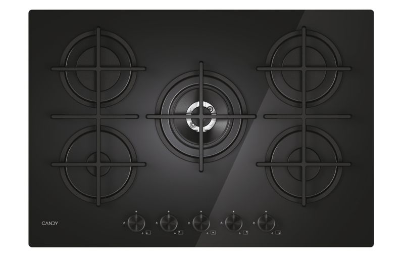 Piano-Cottura-a-Gas-5-Fuochi-75-cm-Nero---Candy-CVG74WTB