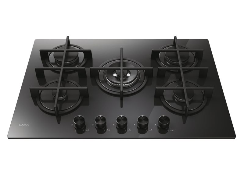 Piano-Cottura-a-Gas-5-Fuochi-75-cm-Nero---Candy-CVG74WTB