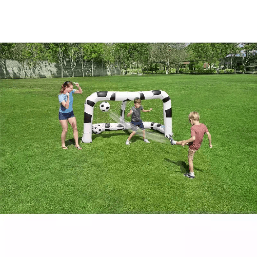 Porta-da-calcio-Bestway-gonfiabile-2-palloni-gioco-giardino-mare-piscina-bambino