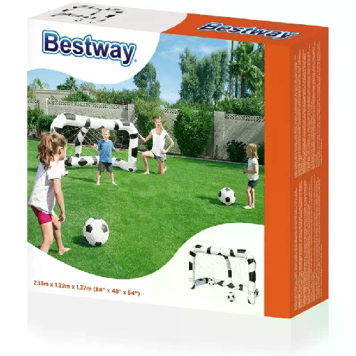 Porta-da-calcio-Bestway-gonfiabile-2-palloni-gioco-giardino-mare-piscina-bambino