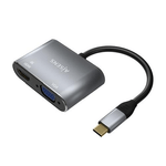 AISENS A109-0627 cavo e adattatore video 0,15 m USB tipo-C HDMI + VGA (D-Sub) Grigio