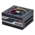 Alimentatore Unykach Atilius RGB Nero 650W 650W ATX 2.31 - Illuminazione RGB - Completamente modulare - PFC attivo - Ven