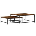 vidaXL-Tavolini-Impilabili-2-pz-Rovere-Fumo-in-Legno-Multistrato