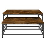 vidaXL-Tavolini-Impilabili-2-pz-Rovere-Fumo-in-Legno-Multistrato
