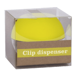 Dispenser Clip Apli Fluor Collection - Ø 70x60 mm - Coperchio Magnetico Soft Touch - Include 50 Clip Giallo Fluo 28 mm