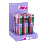 Collezione glitter apli Penship grafit con gomma - 2mm Hb - 12 pacchi di 8 pagine - 8 colori Glitter - Espositore 160x27