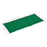 vidaXL-Sedie-da-Giardino-2-pz-con-Cuscini-Verdi-in-Massello-di-Teak