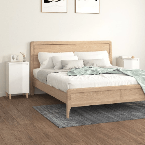 VidaXL Comodini 2 pz Bianco Lucido 40x35x70 cm in Legno Multistrato