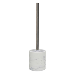 Cleafe-porta Scopino Con Scopettino Wc Bagno Effetto Marmo Bianco Accessorio Arredo 87832 -