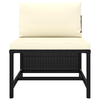 vidaXL-Divano-da-Giardino-a-4-Posti-con-Cuscini-Nero-in-Polyrattan