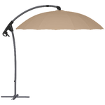 Outsunny Ombrellone da Giardino Decentrato 2.7m Apertura a Manovella e 16 Stecche in Fibra di Vetro, Cachi