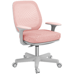 Vinsetto Sedia da Ufficio Ergonomica e Reclinabile ad Altezza Regolabile con 5 Rotelle, 55x48x82.5-94.5 cm, Rosa