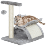 PawHut Albero Tiragraffi per Gatti in Peluche con Palo in Sisal, Cuccia e 2 Palline, 40x30x43cm, Grigio