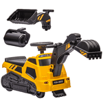 HOMCOM Ruspa Giocattolo 3 in 1 con Volante e Benna di Scavo, 100x43x48.5 cm, Giallo e Nero