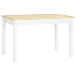 HOMCOM Tavolo da Pranzo 4-6 Posti Design Moderno per Cucina e Soggiorno, 119x70x75cm, Bianco e Legno