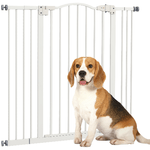 PawHut Cancelletto per Cani Estensibile con 4 Viti Regolabili, in Metallo e Plastica, 74-100x94 cm, Bianco