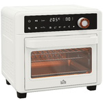 HOMCOM Fornetto Elettrico 1500W da 13L con Funzione Friggitrice ad Aria, 12 Programmi e Temperatura Regolabile, Bianco