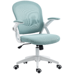Vinsetto Sedia da Ufficio Ergonomica con Schienale a Rete e Altezza Regolabile, 65.5x61.5x88-97.5cm, Azzurro