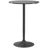 HOMCOM Tavolo Alto da Bar Moderno Rotondo con Base in Acciaio e Piano in MDF, Ø70x102cm, Nero