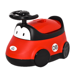 HOMCOM Vasino per Bambini da 6 Mesi a 3 Anni a Forma di Macchina con Volante e Vaschetta Rimovibile, Rosso
