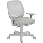 Vinsetto Sedia da Ufficio Ergonomica e Reclinabile ad Altezza Regolabile con 5 Rotelle, 55x48x82.5-94.5 cm, Grigia