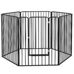 PawHut Recinto per Cani Grandi a 6 Pannelli Modulabili in Acciaio, 164x83x100 cm, Nero