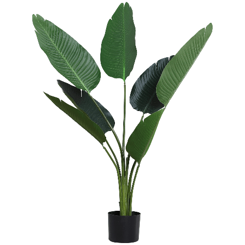Outsunny Pianta Artificiale Uccello del Paradiso Alta 120cm con Vaso per Interni ed Esterni