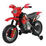 HOMCOM Moto Elettrica per Bambini 3-6 Anni in Plastica PP con Ruote di Supporto, Fari e Musica, 102x53x66 cm, Rosso e Nero