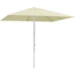Outsunny Ombrellone da Esterno da 2.5 m ad Altezza Regolabile in Alluminio, Metallo e Poliestere, Bianco Beige