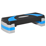 HOMCOM Stepper Fitness per Aerobica Regolabile su 3 Altezze da 10-15-20 cm, Blu e Nero