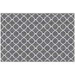 Outsunny Tappeto per Esterno 182x274 cm Pieghevole e Reversibile, in Polipropilene Grigio e Bianco